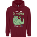 My Dinosaur Ate Your Unicorn Funny T-Rex Childrens Kids Hoodie Maroon