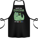 My Dinosaur Ate Your Unicorn Funny T-Rex Cotton Apron 100% Organic Black