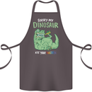 My Dinosaur Ate Your Unicorn Funny T-Rex Cotton Apron 100% Organic Dark Grey
