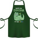 My Dinosaur Ate Your Unicorn Funny T-Rex Cotton Apron 100% Organic Forest Green