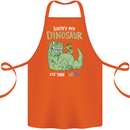 My Dinosaur Ate Your Unicorn Funny T-Rex Cotton Apron 100% Organic Orange
