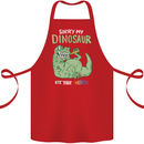 My Dinosaur Ate Your Unicorn Funny T-Rex Cotton Apron 100% Organic Red