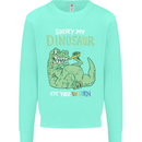 My Dinosaur Ate Your Unicorn Funny T-Rex Kids Sweatshirt Jumper Peppermint
