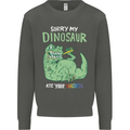 My Dinosaur Ate Your Unicorn Funny T-Rex Kids Sweatshirt Jumper Storm Grey
