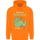 My Dinosaur Ate Your Unicorn Funny T-Rex Mens 80% Cotton Hoodie Orange