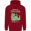 My Dinosaur Ate Your Unicorn Funny T-Rex Mens 80% Cotton Hoodie Red