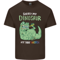 My Dinosaur Ate Your Unicorn Funny T-Rex Mens Cotton T-Shirt Tee Top Dark Chocolate