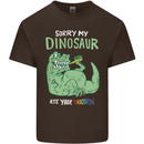 My Dinosaur Ate Your Unicorn Funny T-Rex Mens Cotton T-Shirt Tee Top Dark Chocolate