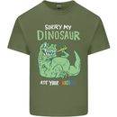 My Dinosaur Ate Your Unicorn Funny T-Rex Mens Cotton T-Shirt Tee Top Military Green