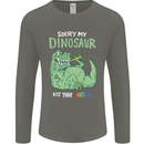 My Dinosaur Ate Your Unicorn Funny T-Rex Mens Long Sleeve T-Shirt Charcoal