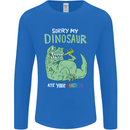 My Dinosaur Ate Your Unicorn Funny T-Rex Mens Long Sleeve T-Shirt Royal Blue