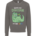 My Dinosaur Ate Your Unicorn Funny T-Rex Mens Sweatshirt Jumper Charcoal