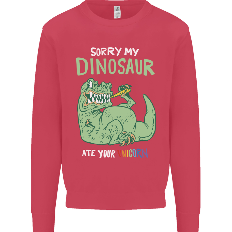 My Dinosaur Ate Your Unicorn Funny T-Rex Mens Sweatshirt Jumper Heliconia
