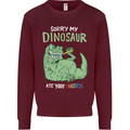 My Dinosaur Ate Your Unicorn Funny T-Rex Mens Sweatshirt Jumper Maroon