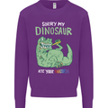 My Dinosaur Ate Your Unicorn Funny T-Rex Mens Sweatshirt Jumper Purple