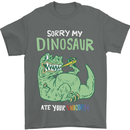 My Dinosaur Ate Your Unicorn Funny T-Rex Mens T-Shirt 100% Cotton Charcoal