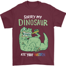 My Dinosaur Ate Your Unicorn Funny T-Rex Mens T-Shirt 100% Cotton Maroon