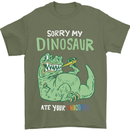 My Dinosaur Ate Your Unicorn Funny T-Rex Mens T-Shirt 100% Cotton Military Green