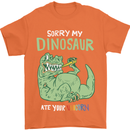 My Dinosaur Ate Your Unicorn Funny T-Rex Mens T-Shirt 100% Cotton Orange
