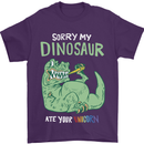 My Dinosaur Ate Your Unicorn Funny T-Rex Mens T-Shirt 100% Cotton Purple