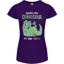 My Dinosaur Ate Your Unicorn Funny T-Rex Womens Petite Cut T-Shirt Purple