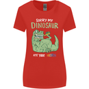 My Dinosaur Ate Your Unicorn Funny T-Rex Womens Wider Cut T-Shirt Red