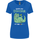 My Dinosaur Ate Your Unicorn Funny T-Rex Womens Wider Cut T-Shirt Royal Blue