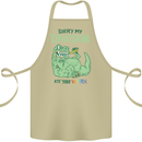 My Dinosaur Ate Your Unicorn T-Rex Funny Cotton Apron 100% Organic Khaki