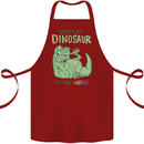 My Dinosaur Ate Your Unicorn T-Rex Funny Cotton Apron 100% Organic Maroon