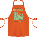 My Dinosaur Ate Your Unicorn T-Rex Funny Cotton Apron 100% Organic Orange