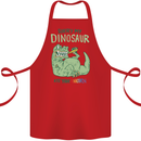 My Dinosaur Ate Your Unicorn T-Rex Funny Cotton Apron 100% Organic Red