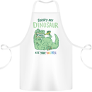 My Dinosaur Ate Your Unicorn T-Rex Funny Cotton Apron 100% Organic White