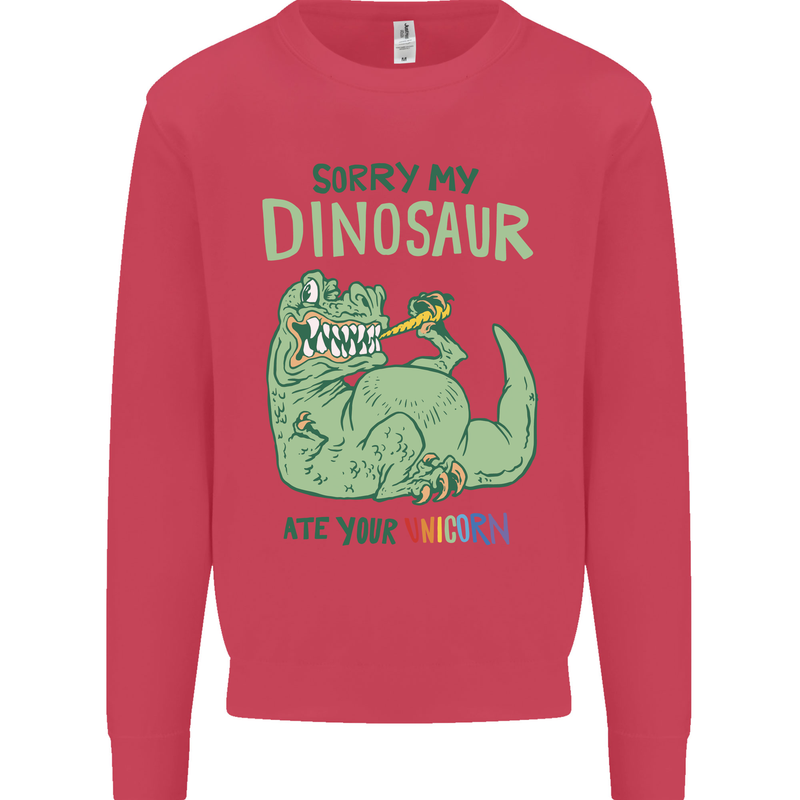 My Dinosaur Ate Your Unicorn T-Rex Funny Kids Sweatshirt Jumper Heliconia