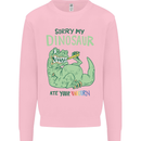 My Dinosaur Ate Your Unicorn T-Rex Funny Kids Sweatshirt Jumper Light Pink