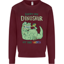 My Dinosaur Ate Your Unicorn T-Rex Funny Kids Sweatshirt Jumper Maroon