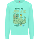My Dinosaur Ate Your Unicorn T-Rex Funny Kids Sweatshirt Jumper Peppermint