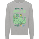 My Dinosaur Ate Your Unicorn T-Rex Funny Kids Sweatshirt Jumper Sports Grey