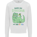 My Dinosaur Ate Your Unicorn T-Rex Funny Kids Sweatshirt Jumper White