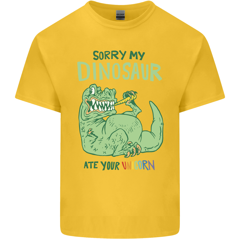 My Dinosaur Ate Your Unicorn T-Rex Funny Kids T-Shirt Childrens Yellow