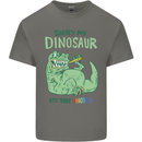 My Dinosaur Ate Your Unicorn T-Rex Funny Mens Cotton T-Shirt Tee Top Charcoal