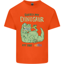 My Dinosaur Ate Your Unicorn T-Rex Funny Mens Cotton T-Shirt Tee Top Orange