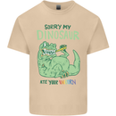My Dinosaur Ate Your Unicorn T-Rex Funny Mens Cotton T-Shirt Tee Top Sand