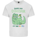 My Dinosaur Ate Your Unicorn T-Rex Funny Mens Cotton T-Shirt Tee Top White