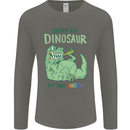 My Dinosaur Ate Your Unicorn T-Rex Funny Mens Long Sleeve T-Shirt Charcoal