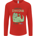 My Dinosaur Ate Your Unicorn T-Rex Funny Mens Long Sleeve T-Shirt Red