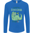 My Dinosaur Ate Your Unicorn T-Rex Funny Mens Long Sleeve T-Shirt Royal Blue