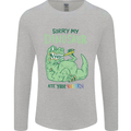 My Dinosaur Ate Your Unicorn T-Rex Funny Mens Long Sleeve T-Shirt Sports Grey