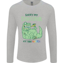 My Dinosaur Ate Your Unicorn T-Rex Funny Mens Long Sleeve T-Shirt Sports Grey