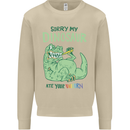 My Dinosaur Ate Your Unicorn T-Rex Funny Mens Sweatshirt Jumper Sand