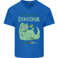 My Dinosaur Ate Your Unicorn T-Rex Funny Mens V-Neck Cotton T-Shirt Royal Blue